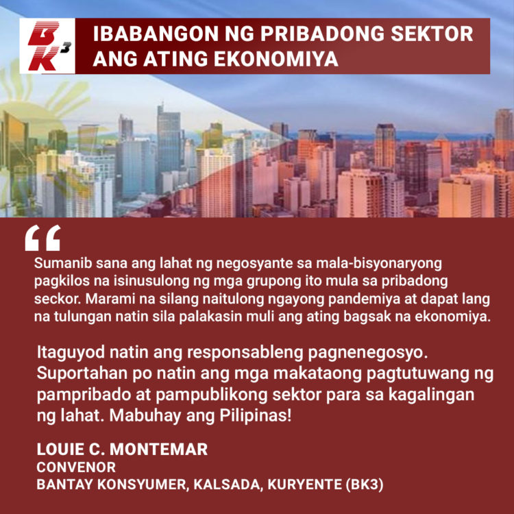 Ibabangon ng pribadong sektor ang ating ekonomiya